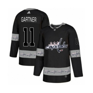 Adidas Washington Capitals #11 Mike Gartner Authentic Black Team Logo Fashion NHL Jersey