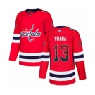 Adidas Washington Capitals #13 Jakub Vrana Authentic Red Drift Fashion NHL Jersey