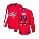 Adidas Washington Capitals #13 Jakub Vrana Authentic Red USA Flag Fashion NHL Jersey