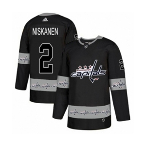 Adidas Washington Capitals #2 Matt Niskanen Authentic Black Team Logo Fashion NHL Jersey