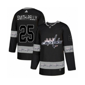 Adidas Washington Capitals #25 Devante Smith-Pelly Authentic Black Team Logo Fashion NHL Jersey