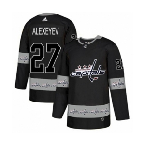 Adidas Washington Capitals #27 Alexander Alexeyev Authentic Black Team Logo Fashion NHL Jersey