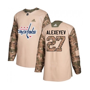 Adidas Washington Capitals #27 Alexander Alexeyev Authentic Camo Veterans Day Practice NHL Jersey