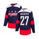 Adidas Washington Capitals #27 Alexander Alexeyev Authentic Navy Blue 2018 Stadium Series NHL Jersey