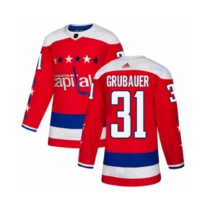 Adidas Washington Capitals #31 Philipp Grubauer Authentic Red Alternate NHL Jersey