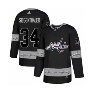 Adidas Washington Capitals #34 Jonas Siegenthaler Authentic Black Team Logo Fashion NHL Jersey