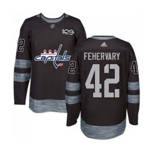 Adidas Washington Capitals #42 Martin Fehervary Authentic Black 1917-2017 100th Anniversary NHL Jersey