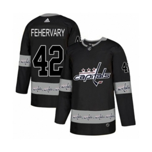 Adidas Washington Capitals #42 Martin Fehervary Authentic Black Team Logo Fashion NHL Jersey