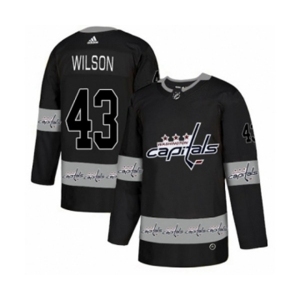 Adidas Washington Capitals #43 Tom Wilson Authentic Black Team Logo Fashion NHL Jersey