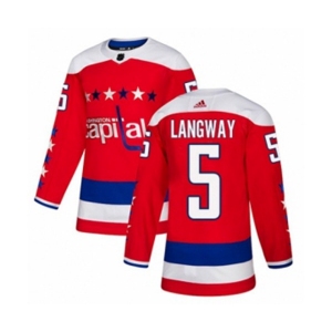 Adidas Washington Capitals #5 Rod Langway Authentic Red Alternate NHL Jersey