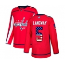 Adidas Washington Capitals #5 Rod Langway Authentic Red USA Flag Fashion NHL Jersey