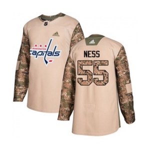 Adidas Washington Capitals #55 Aaron Ness Authentic Camo Veterans Day Practice NHL Jersey