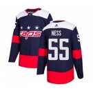 Adidas Washington Capitals #55 Aaron Ness Authentic Navy Blue 2018 Stadium Series NHL Jersey