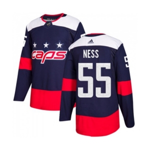 Adidas Washington Capitals #55 Aaron Ness Authentic Navy Blue 2018 Stadium Series NHL Jersey