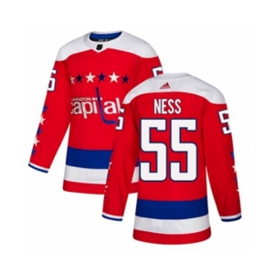 Adidas Washington Capitals #55 Aaron Ness Authentic Red Alternate NHL Jersey