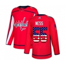 Adidas Washington Capitals #55 Aaron Ness Authentic Red USA Flag Fashion NHL Jersey