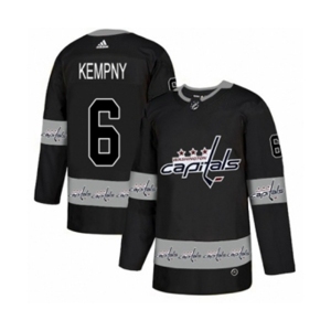 Adidas Washington Capitals #6 Michal Kempny Authentic Black Team Logo Fashion NHL Jersey