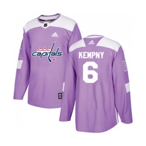 Adidas Washington Capitals #6 Michal Kempny Authentic Purple Fights Cancer Practice NHL Jersey