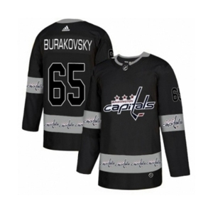 Adidas Washington Capitals #65 Andre Burakovsky Authentic Black Team Logo Fashion NHL Jersey