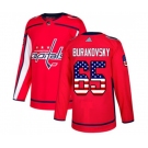 Adidas Washington Capitals #65 Andre Burakovsky Authentic Red USA Flag Fashion NHL Jersey