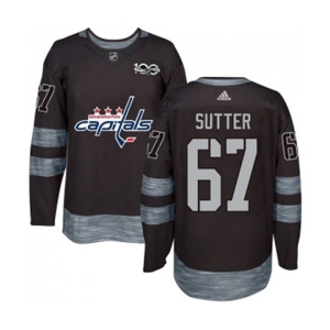 Adidas Washington Capitals #67 Riley Sutter Authentic Black 1917-2017 100th Anniversary NHL Jersey