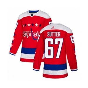 Adidas Washington Capitals #67 Riley Sutter Authentic Red Alternate NHL Jersey