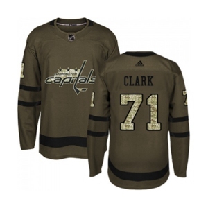 Adidas Washington Capitals #71 Kody Clark Authentic Green Salute to Service NHL Jersey