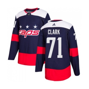 Adidas Washington Capitals #71 Kody Clark Authentic Navy Blue 2018 Stadium Series NHL Jersey