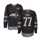 Adidas Washington Capitals #77 T.J. Oshie Authentic Black 1917-2017 100th Anniversary NHL Jersey