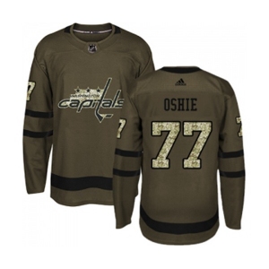 Adidas Washington Capitals #77 T.J. Oshie Authentic Green Salute to Service NHL Jersey