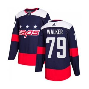 Adidas Washington Capitals #79 Nathan Walker Authentic Navy Blue 2018 Stadium Series NHL Jersey