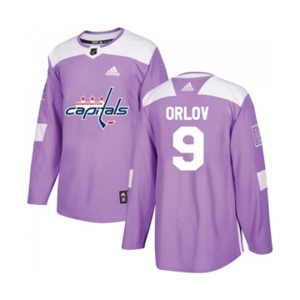 Adidas Washington Capitals #9 Dmitry Orlov Authentic Purple Fights Cancer Practice NHL Jersey