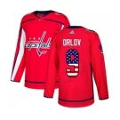 Adidas Washington Capitals #9 Dmitry Orlov Authentic Red USA Flag Fashion NHL Jersey