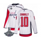 Men Adidas Washington Capitals #10 Brett Connolly Authentic White Away 2018 Stanley Cup Final Champions NHL Jersey