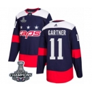 Men Adidas Washington Capitals #11 Mike Gartner Authentic Navy Blue 2018 Stadium Series 2018 Stanley Cup Final Champions NHL Jersey