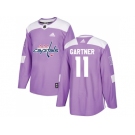 Men Adidas Washington Capitals #11 Mike Gartner Purple Authentic Fights Cancer Stitched NHL Jersey