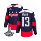 Men Adidas Washington Capitals #13 Jakub Vrana Authentic Navy Blue 2018 Stadium Series 2018 Stanley Cup Final Champions NHL Jersey