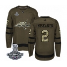 Men Adidas Washington Capitals #2 Matt Niskanen Authentic Green Salute to Service 2018 Stanley Cup Final Champions NHL Jersey