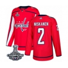 Men Adidas Washington Capitals #2 Matt Niskanen Premier Red Home 2018 Stanley Cup Final Champions NHL Jersey