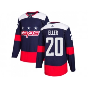 Men Adidas Washington Capitals #20 Lars Eller Navy Authentic 2018 Stadium Series Stitched NHL Jersey