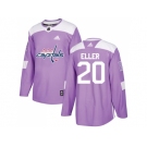 Men Adidas Washington Capitals #20 Lars Eller Purple Authentic Fights Cancer Stitched NHL Jersey