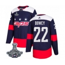 Men Adidas Washington Capitals #22 Madison Bowey Authentic Navy Blue 2018 Stadium Series 2018 Stanley Cup Final Champions NHL Jersey