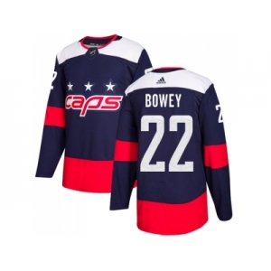 Men Adidas Washington Capitals #22 Madison Bowey Navy Authentic 2018 Stadium Series Stitched NHL Jersey