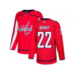 Men Adidas Washington Capitals #22 Madison Bowey Red Home Authentic Stitched NHL Jersey