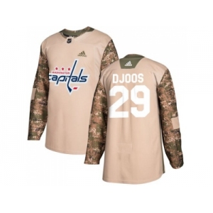 Men Adidas Washington Capitals #29 Christian Djoos Camo Authentic 2017 Veterans Day Stitched NHL Jersey