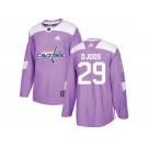 Men Adidas Washington Capitals #29 Christian Djoos Purple Authentic Fights Cancer Stitched NHL Jersey