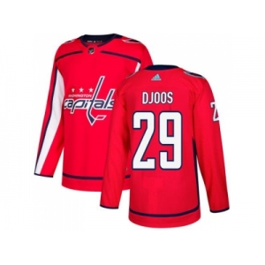 Men Adidas Washington Capitals #29 Christian Djoos Red Home Authentic Stitched NHL Jersey