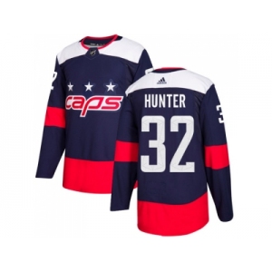 Men Adidas Washington Capitals #32 Dale Hunter Navy Authentic 2018 Stadium Series Stitched NHL Jersey