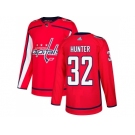 Men Adidas Washington Capitals #32 Dale Hunter Red Home Authentic Stitched NHL Jersey