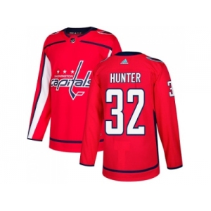 Men Adidas Washington Capitals #32 Dale Hunter Red Home Authentic Stitched NHL Jersey